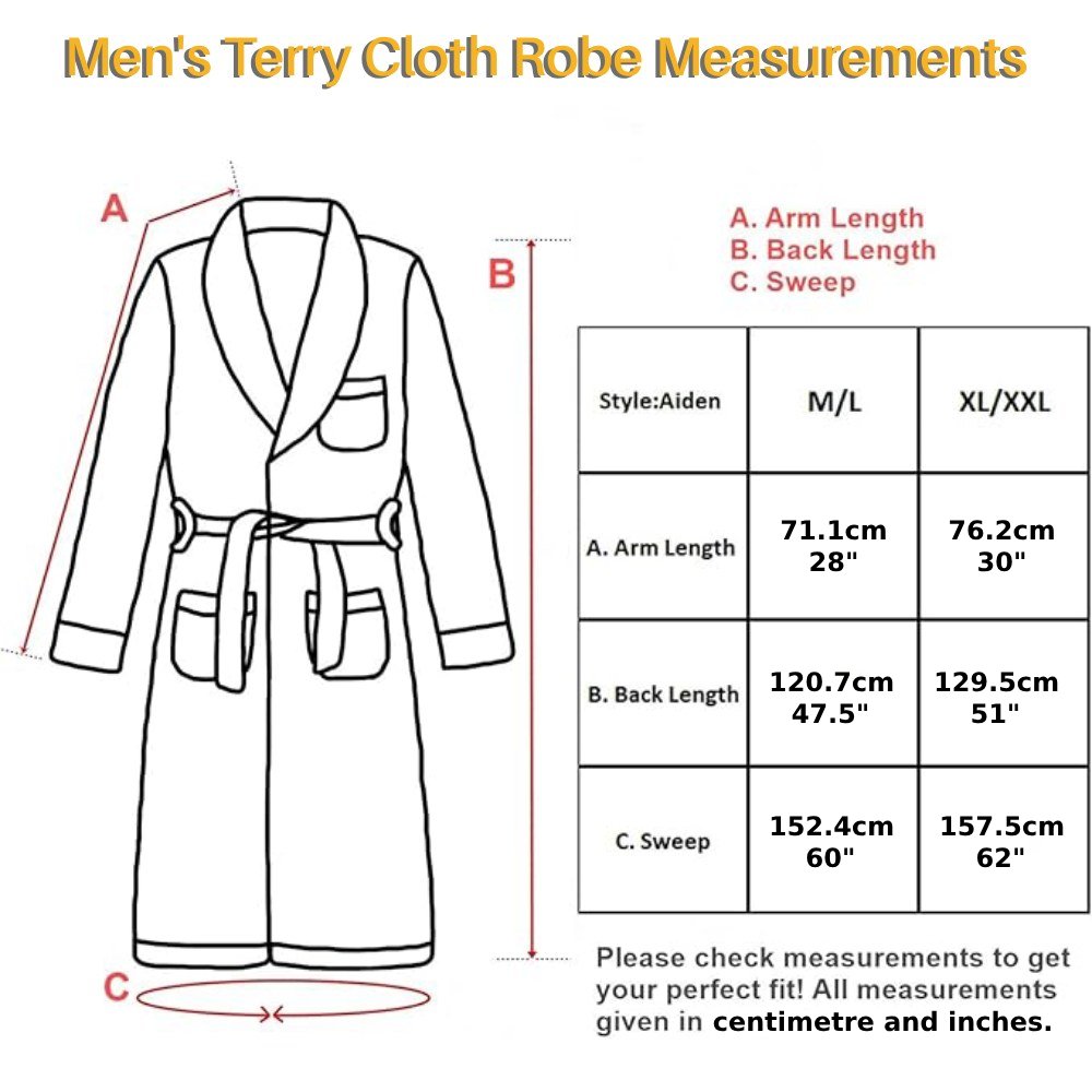 Mens Terry Cloth Robe (Grey): image 6