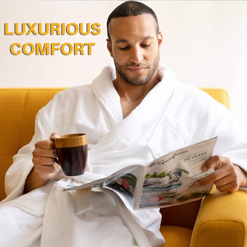 Mens Terry Cloth Robe (Grey): image 7