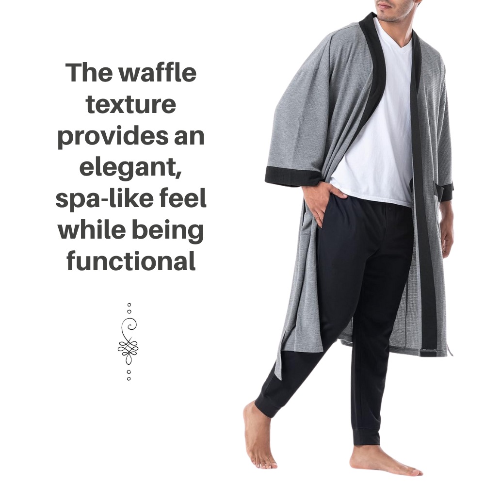 Waffle Bath Robe (Heather Charcoal)