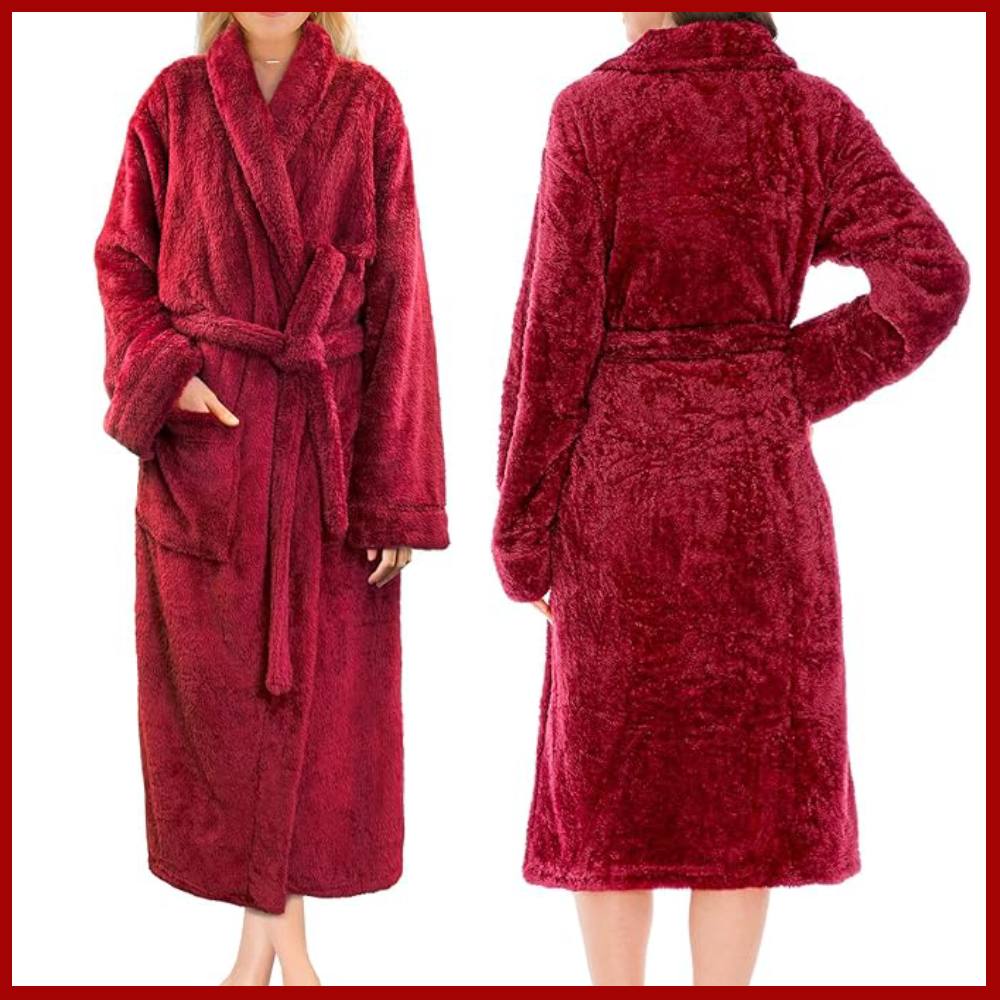 Ladies Fluffy Robe (Grey): image 3