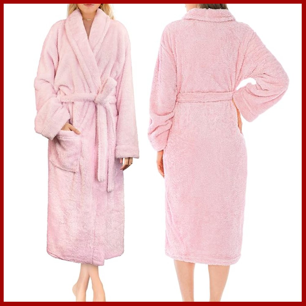 Ladies Fluffy Robe (Grey): image 5