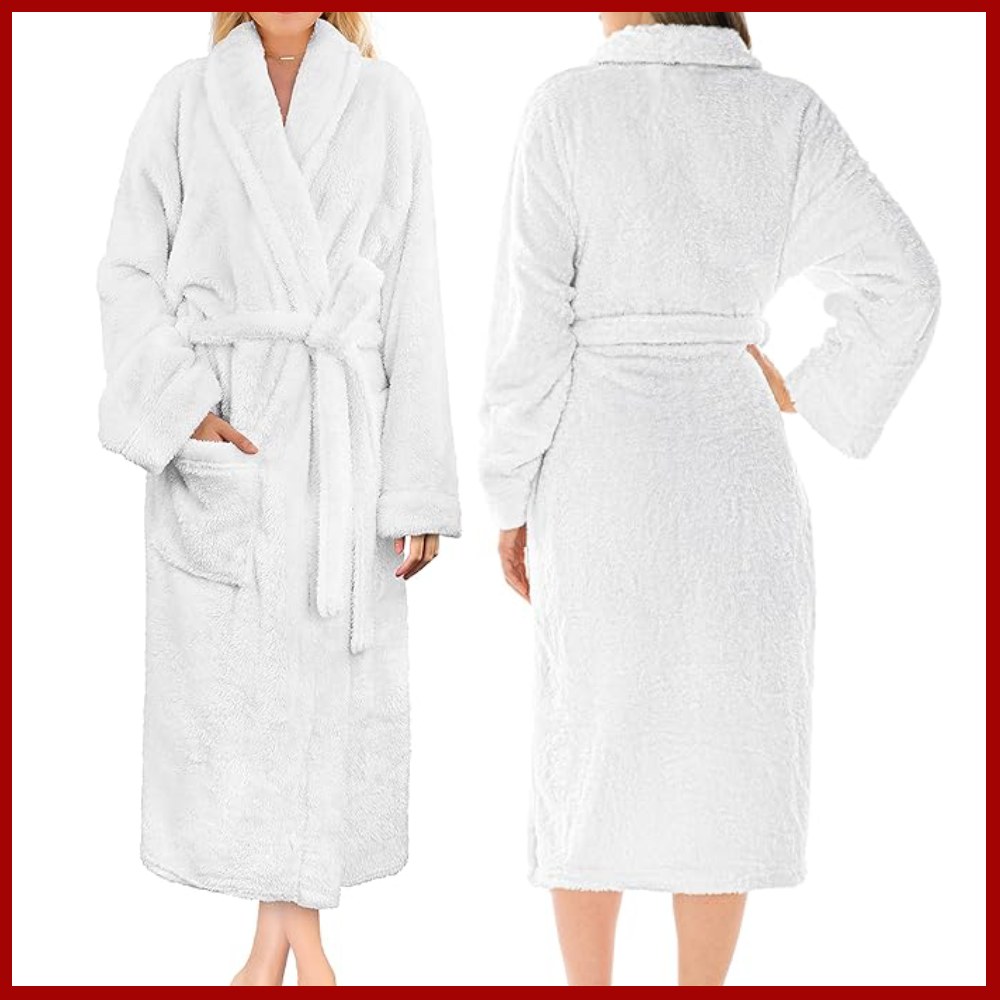 Ladies Fluffy Robe (Grey): image 6