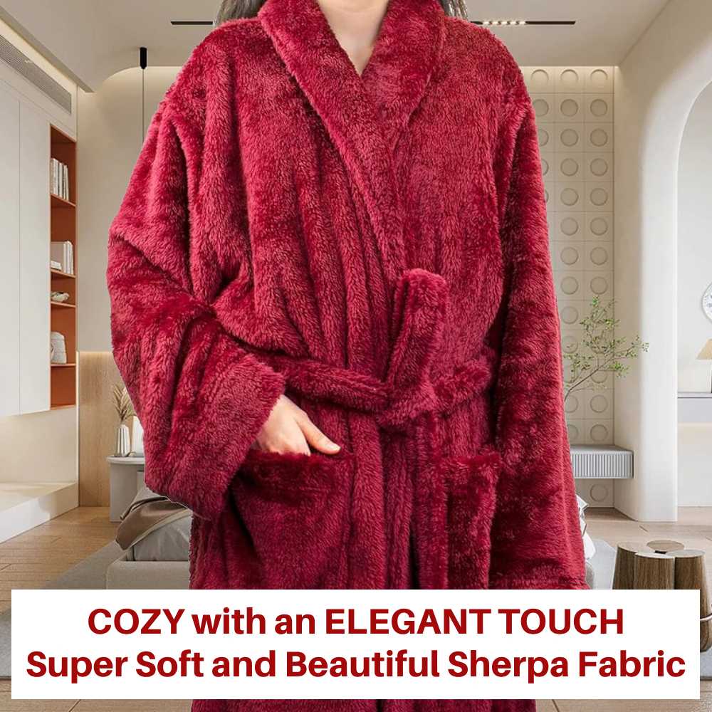Ladies Fluffy Robe (Grey): image 8